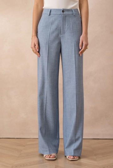 ATTENTIF PANTALON STRAIGHT L BLUE