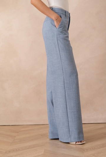 ATTENTIF PANTALON STRAIGHT L BLUE