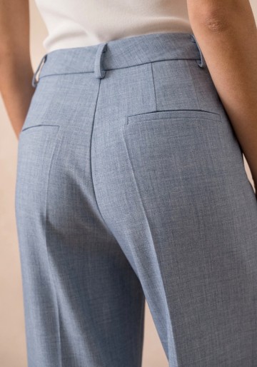 ATTENTIF PANTALON STRAIGHT L BLUE