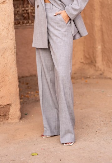 ATTENTIF PANTALON STRAIGHT GRIJS