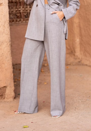 ATTENTIF PANTALON STRAIGHT GRIJS