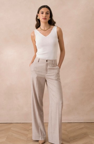 ATTENTIF PANTALON STRAIGHT TAUPE M