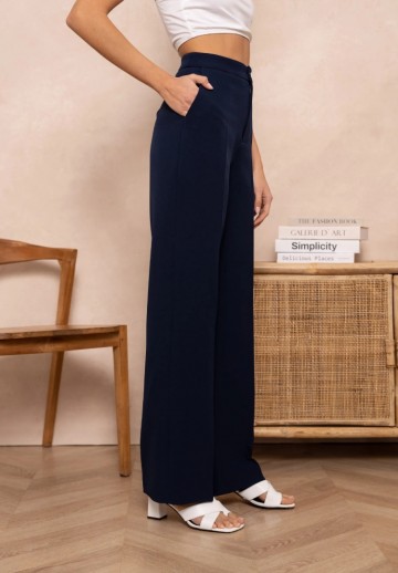 ATTENTIF PANTALON STRAIGHT NAVY