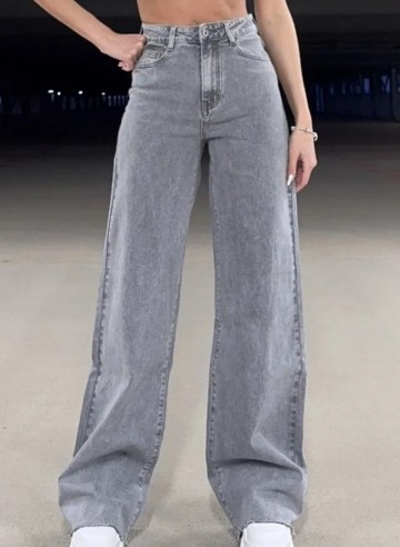 REDIAL JEANS WIDE LEG TALL GRAY
