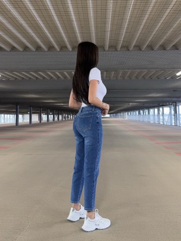 REDIAL MOM JEANS BLUE M