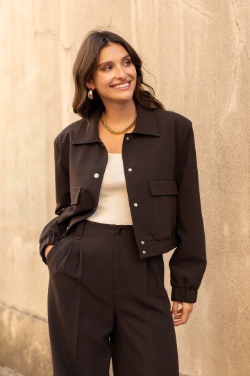 ATTENTIF BOMBER JACKET D BROWN