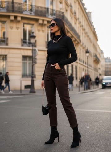 REDIAL MOM JEANS BROWN