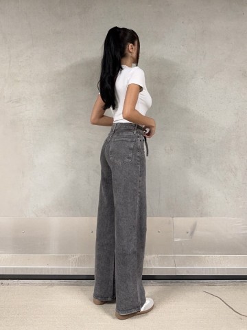 REDIAL JEANS WIDE LEG GRIS