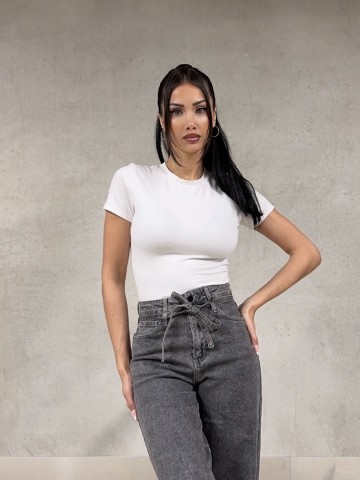 REDIAL JEANS WIDE LEG GRIS