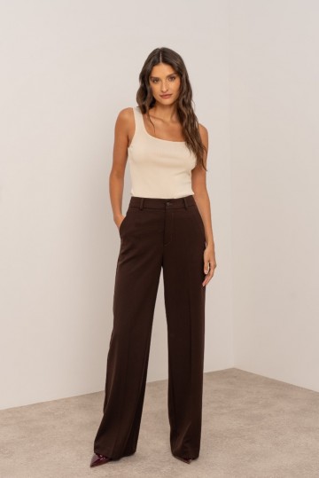 ATTENTIF PANTALON STRAIGHT COFFEE N