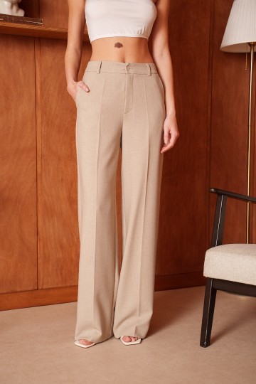 ATTENTIF PANTALON STRAIGHT L TAUPE