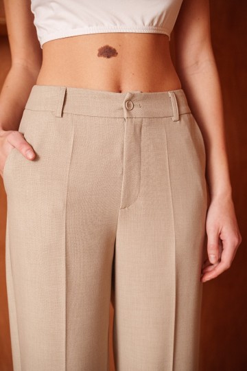 ATTENTIF PANTALON STRAIGHT L TAUPE