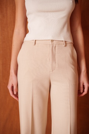 ATTENTIF PANTALON STRAIGHT BEIGE