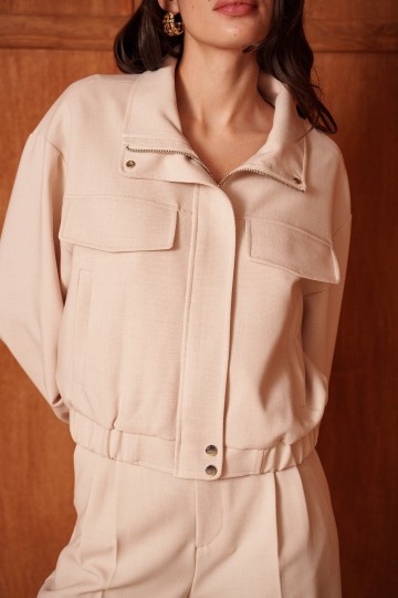 ATTENTIF BOMBER JACKET BEIGE