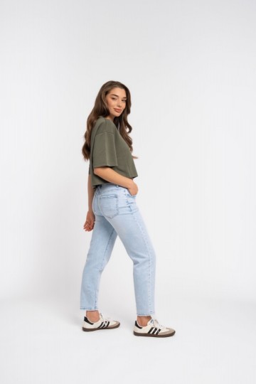 REDIAL MOM JEANS L BLEU S