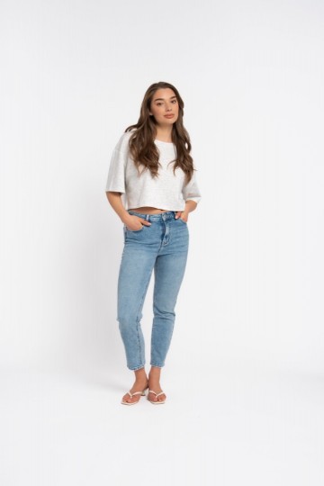 REDIAL JEANS MOM M BLEU S