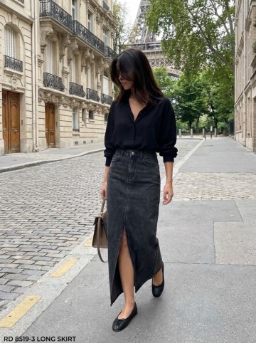 REDIAL JEANS SKIRT GRIJS