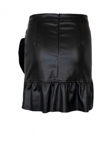 HASHTAG BIJ MARLEEN LEATHERLOOK ROKJE MET RUFFLES 2