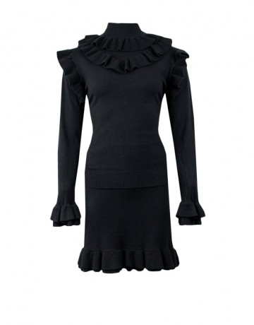 RUFFLE TWO PIECE BLACK