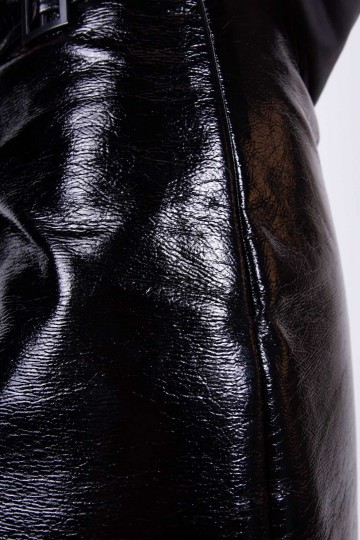 HASHTAG BIJ MARLEEN COLOURFUL REBEL BLACK PU SKIRT