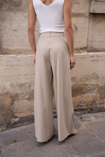 ATTENTIF PANTALON BANDPLOOI BEIGE