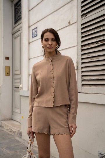 ATTENTIF BLOUSE TAUPE