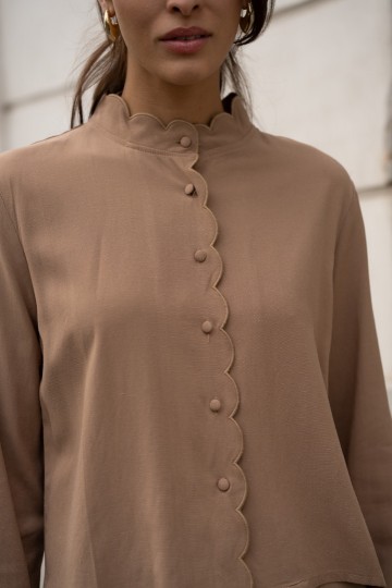 ATTENTIF BLOUSE TAUPE