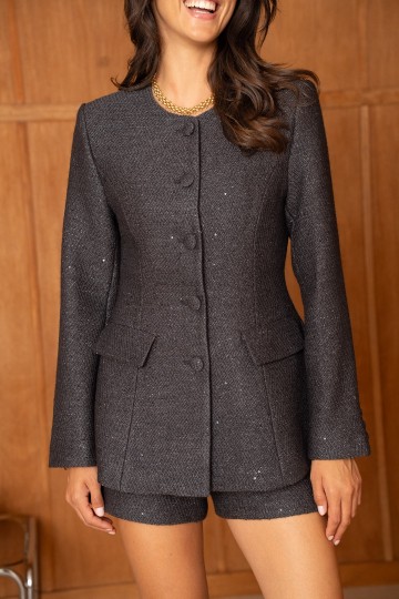 ATTENTIF LONG BLAZER GREY