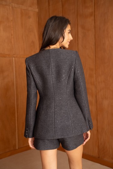 ATTENTIF LONG BLAZER GREY