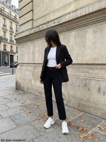 REDIAL JEANS BLACK MOM