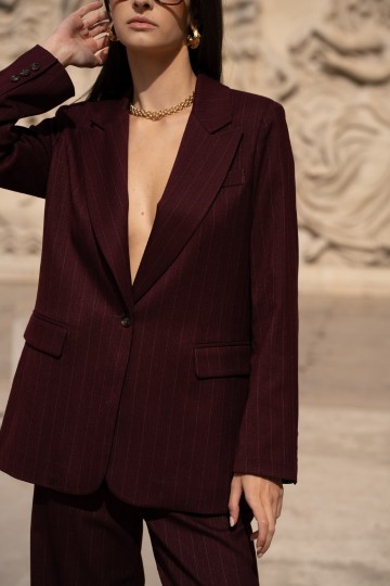 ATTENTIF BLAZER PINSTRIP PLUM