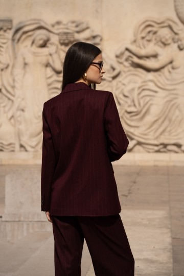 ATTENTIF BLAZER PINSTRIP PLUM