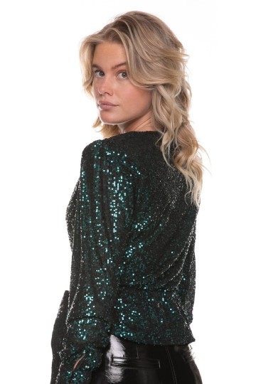 COLOURFUL REBEL SEQUINS WRAP TOP