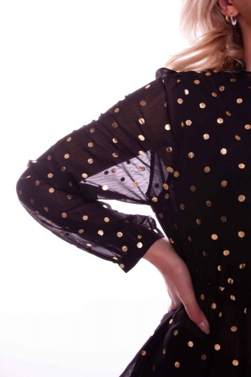 HASHTAG BIJ MARLEEN COLOURFUL REBEL XHILLY GOLD DOTS BOHEMIAN BLOUSE