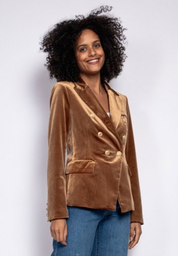 ATTENTIF BLAZER VELVET CAMEL