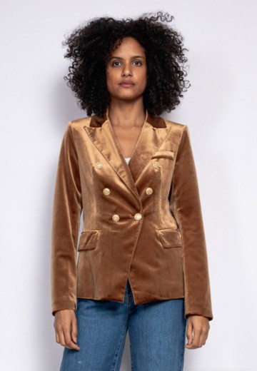 ATTENTIF BLAZER VELVET CAMEL
