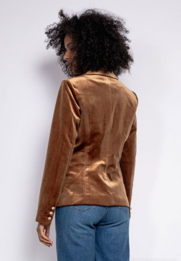 ATTENTIF BLAZER VELVET CAMEL