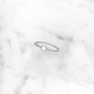 HASHTAG BIJ MARLEEN STARDUST TWISTED DIAMOND RING ZILVER