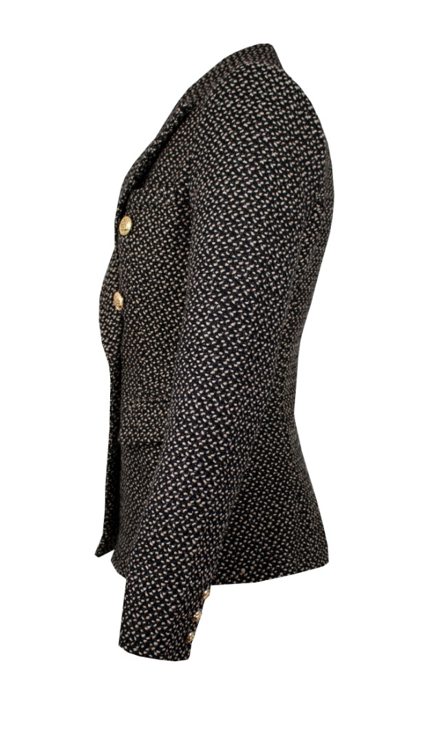 BLAZER ATTENTIF PARIS WOOL BROWN hashtag bij marleen Attentif paris shine tweed blazer black in 2020 | Zwarte